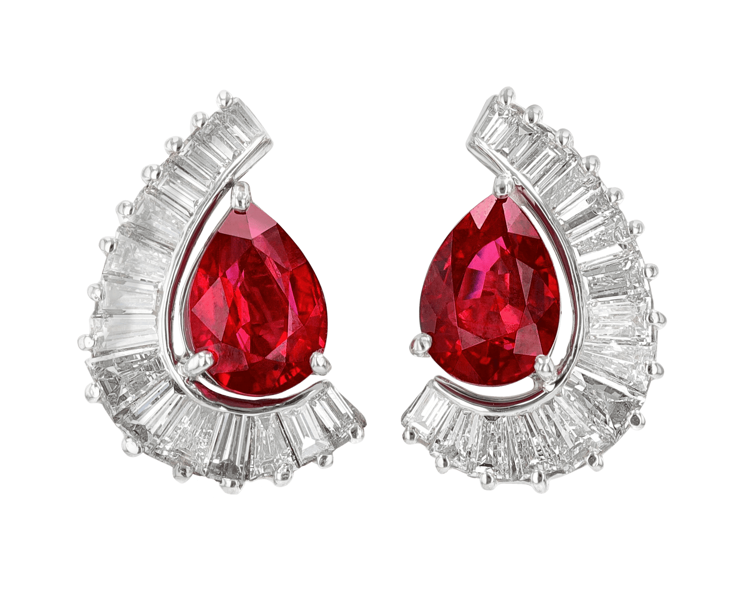 Burma Ruby Earrings, 4.24 Carats