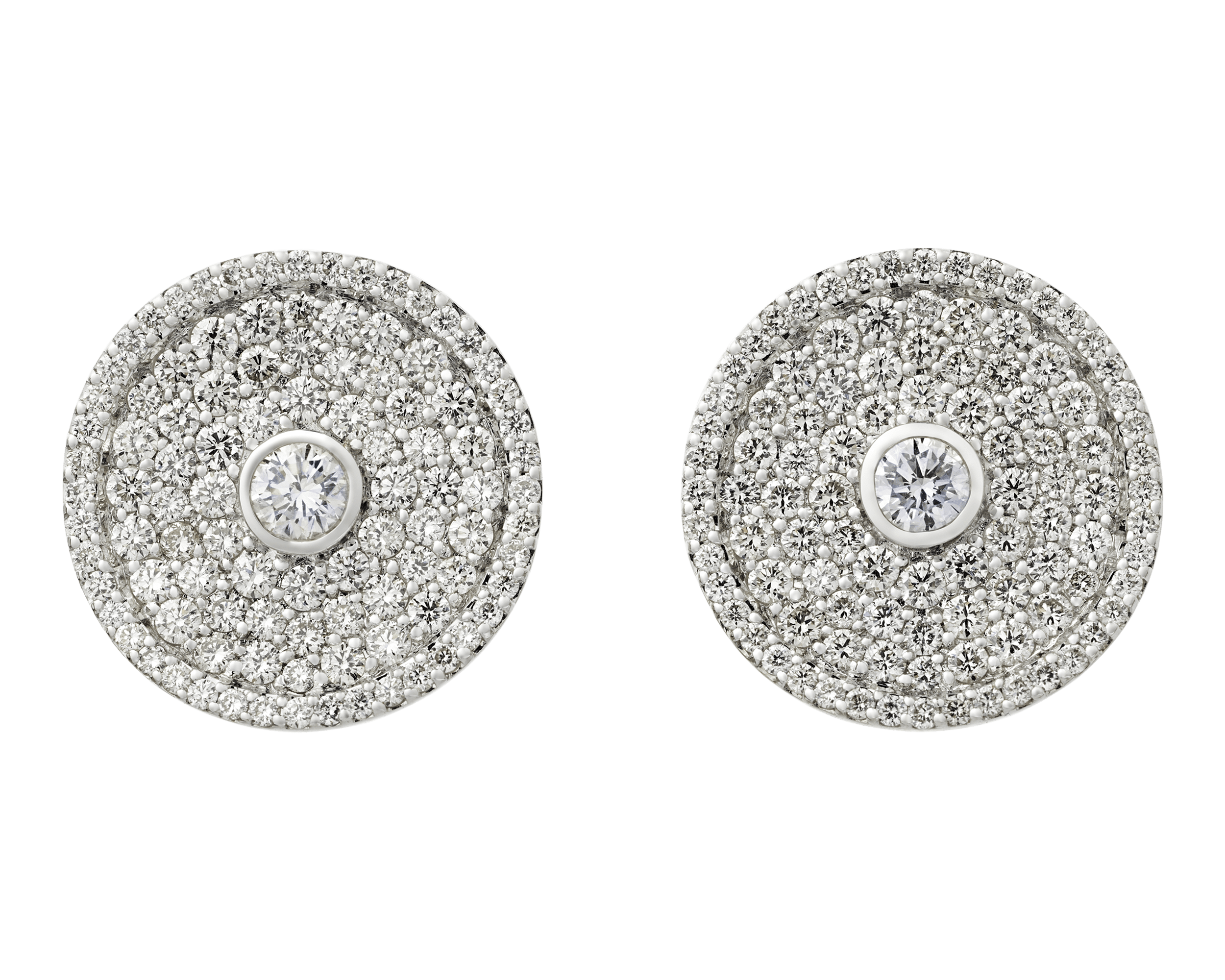 Diamond Disc Earrings, 3.09 Carats