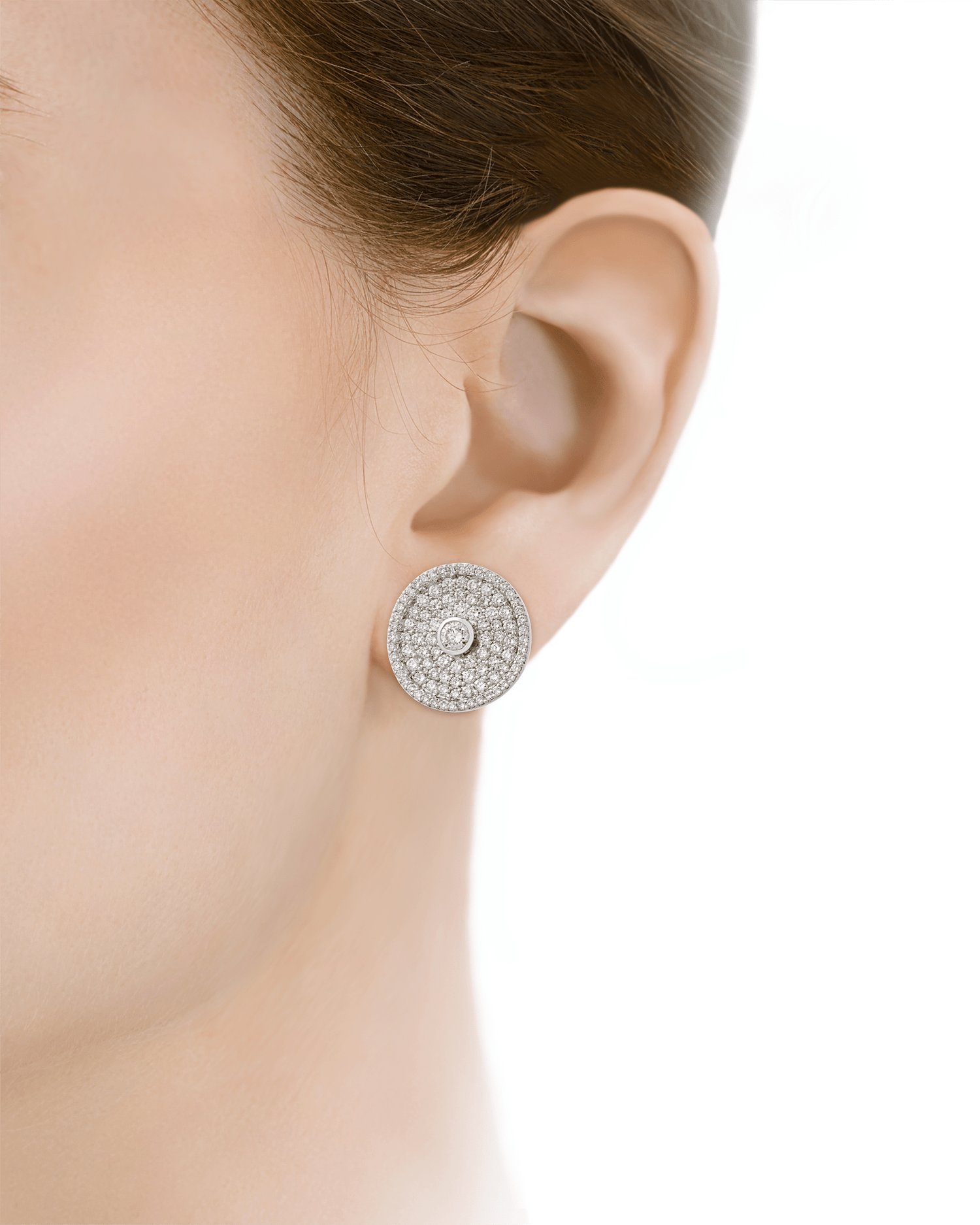 Diamond Disc Earrings, 3.09 Carats