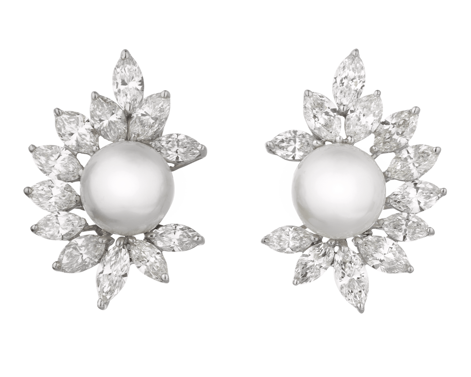 South Sea Pearl and Diamond Climber Earrings