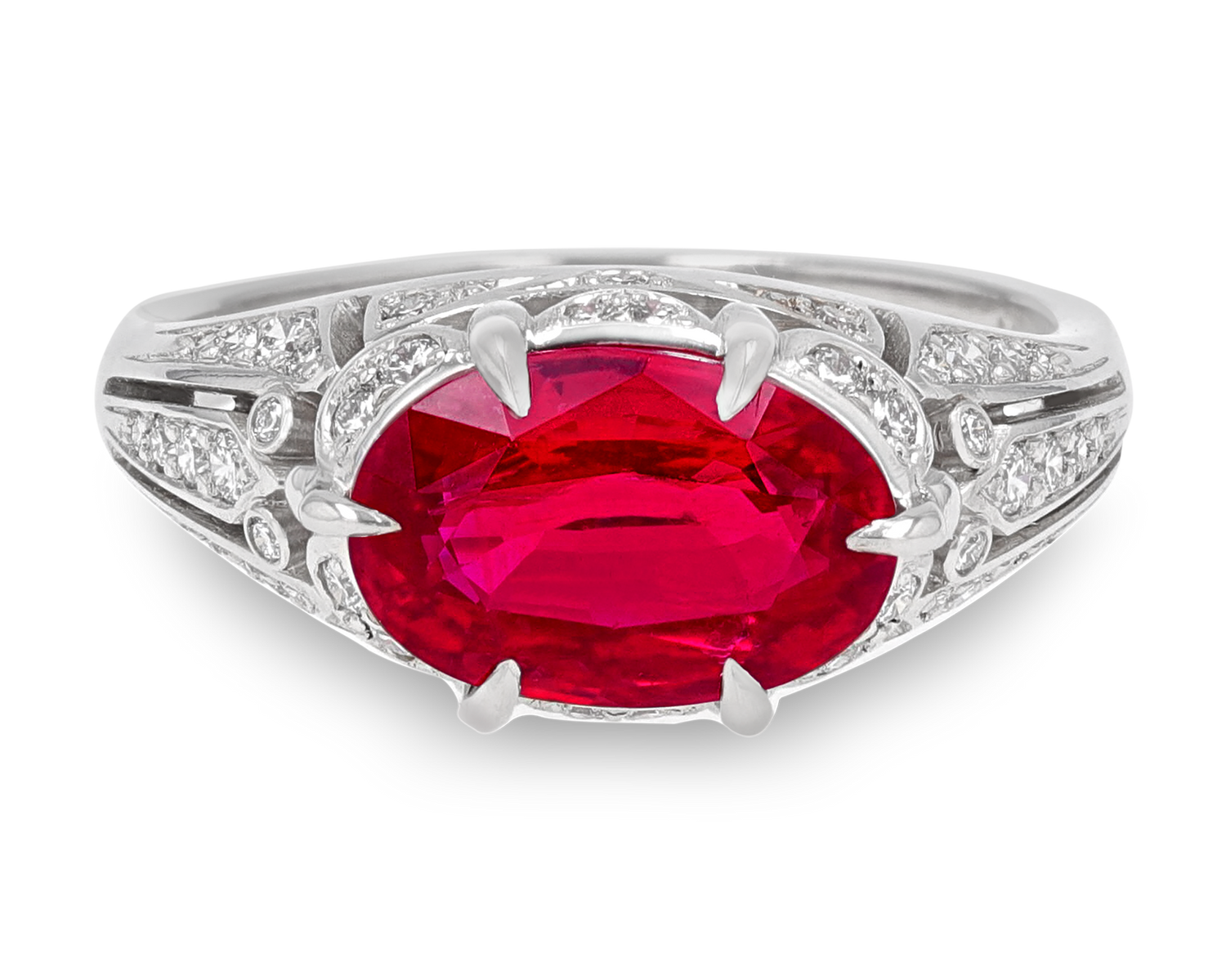 Oval Ruby Ring, 3.00 Carats