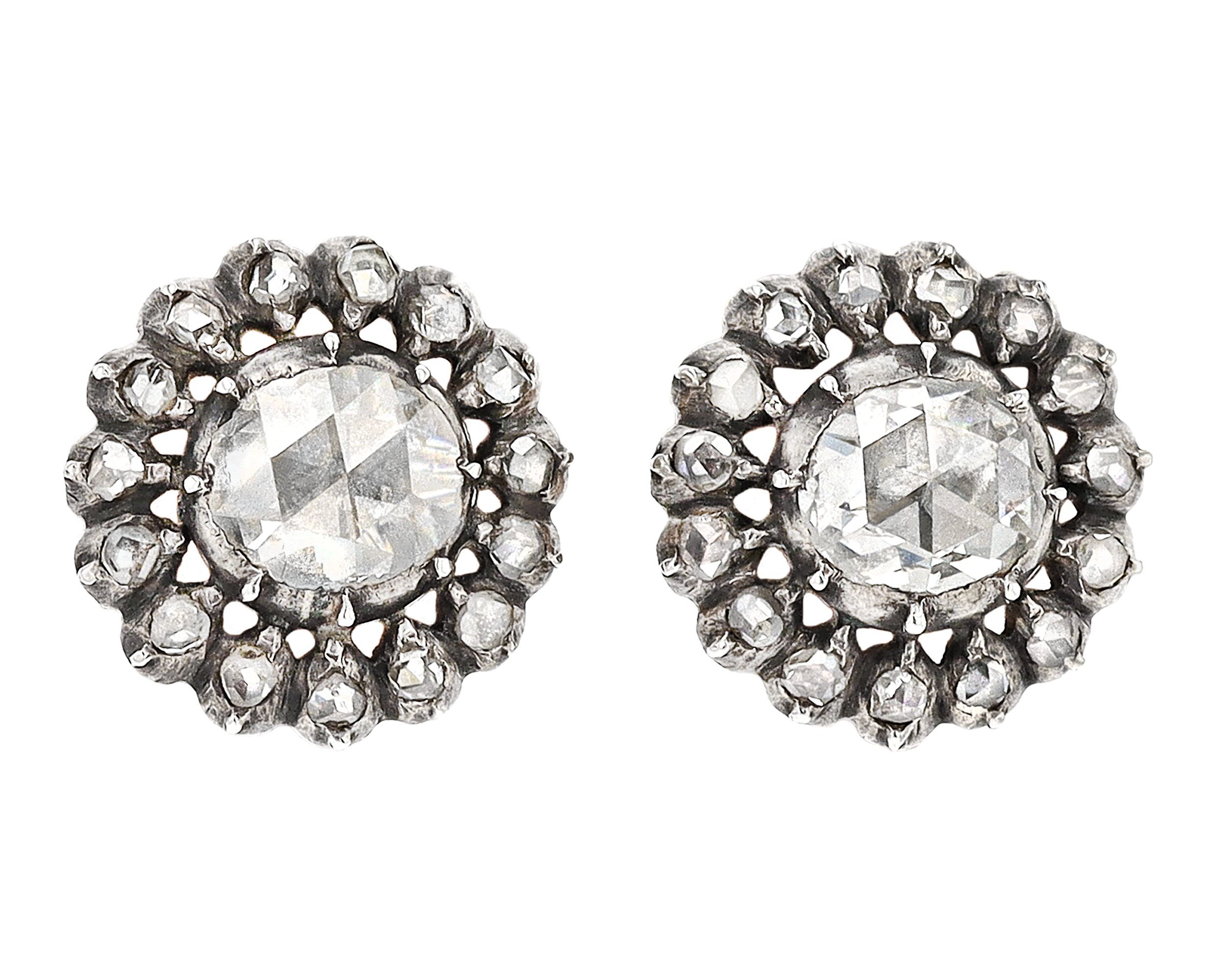 Edwardian Rose-Cut Diamond Earrings