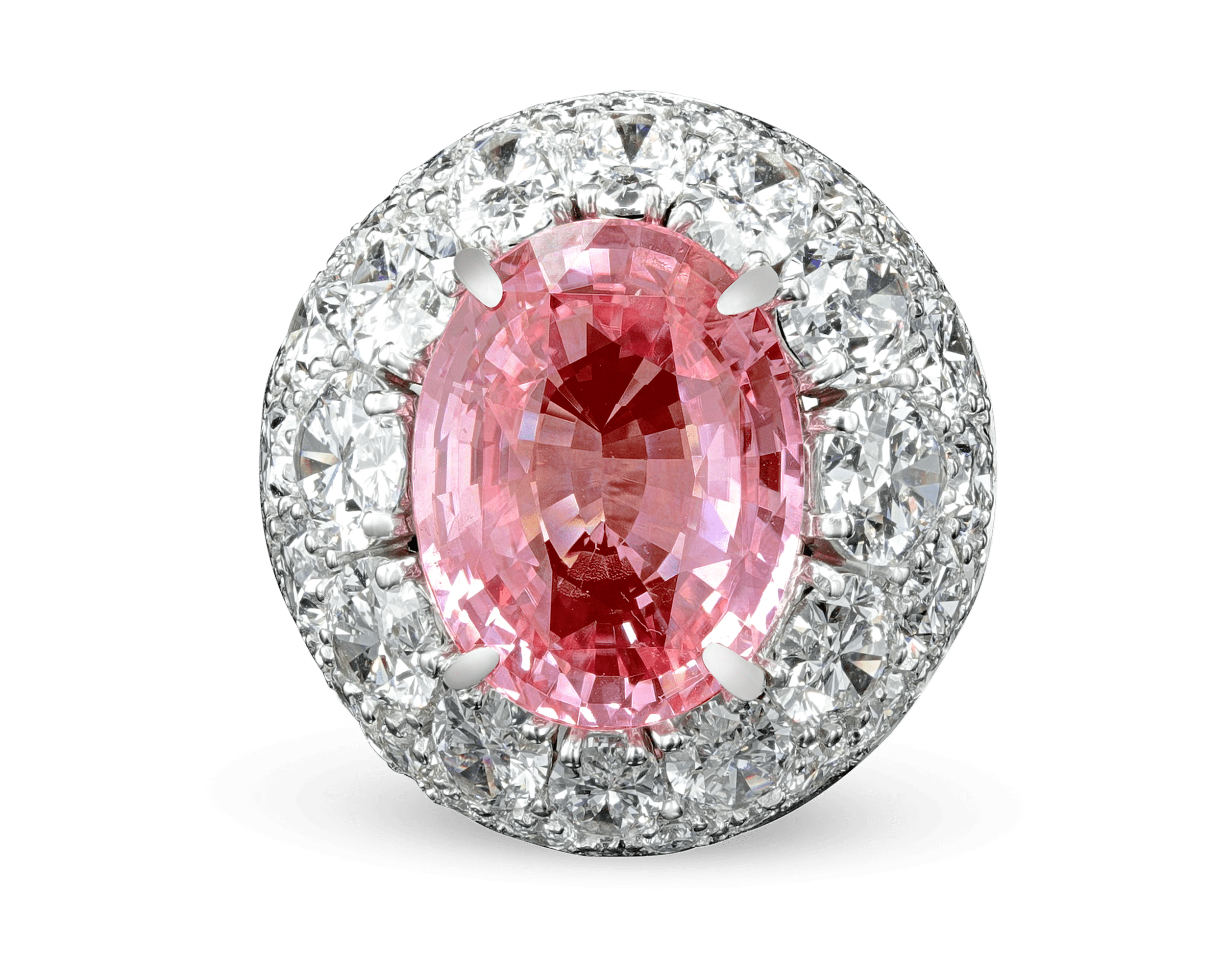 Padparadscha Sapphire Ring, 10.55 Carats