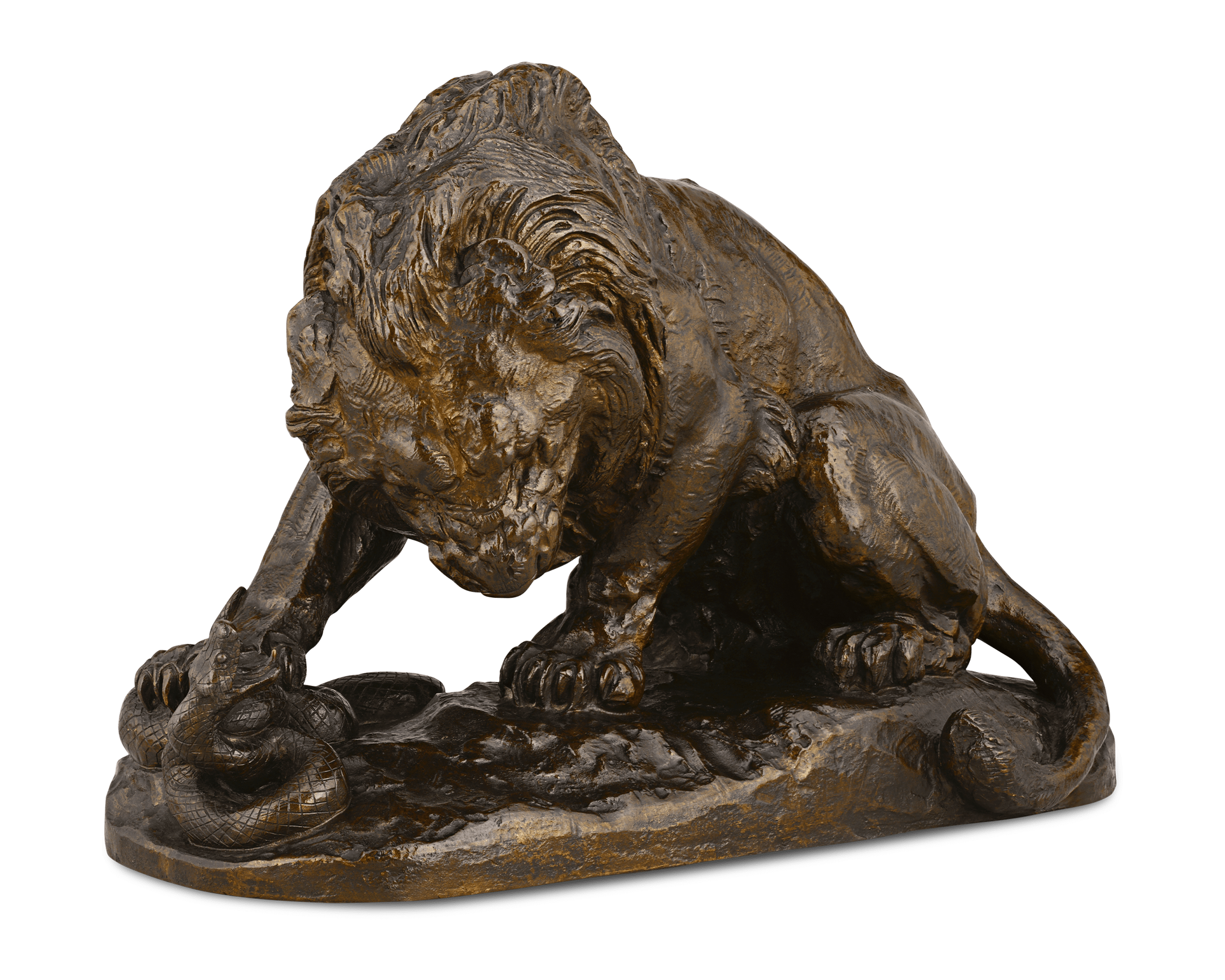 Lion and Serpent by Antoine-Louis Barye
