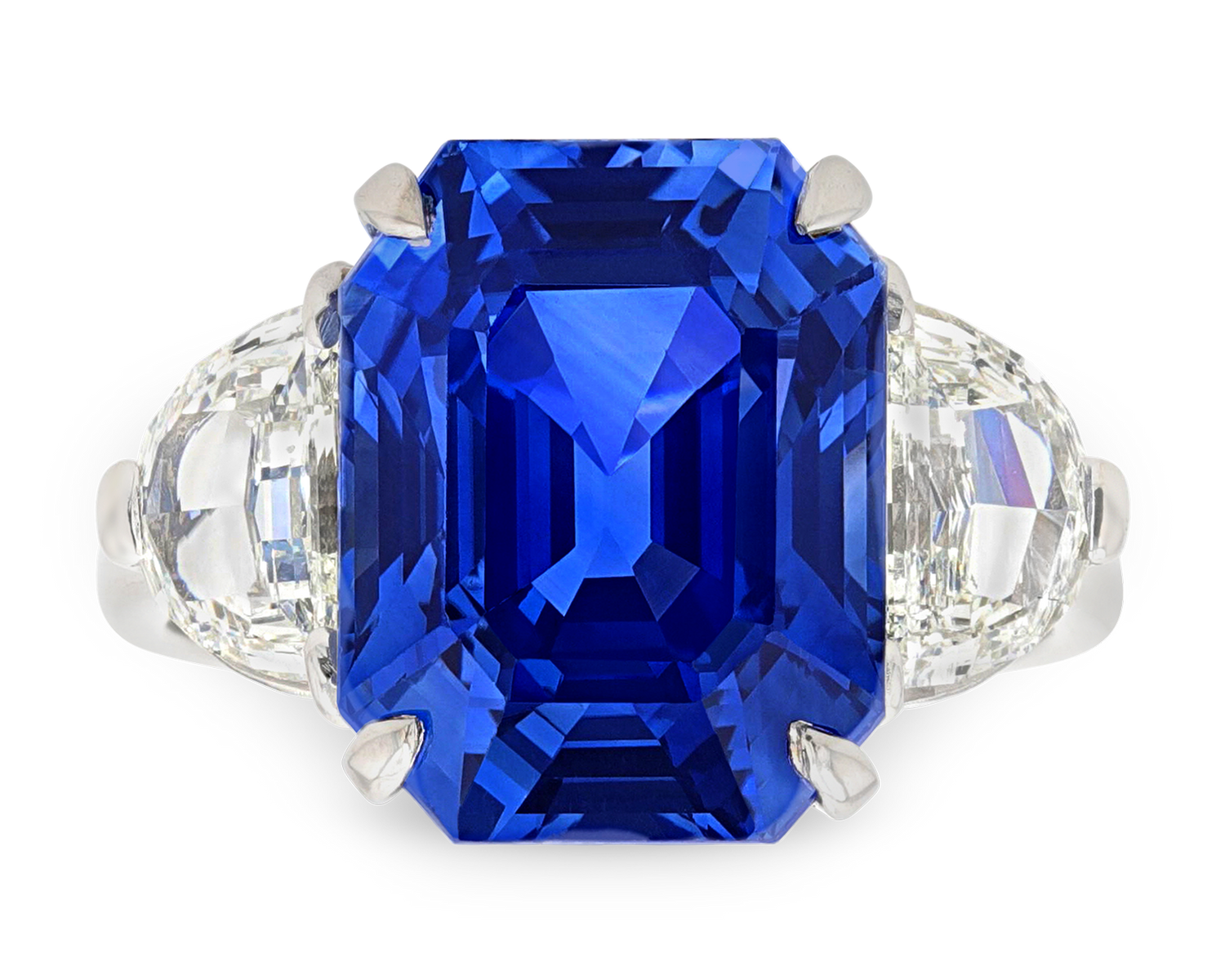 Emerald-Cut Ceylon Sapphire Ring, 10.65 Carats
