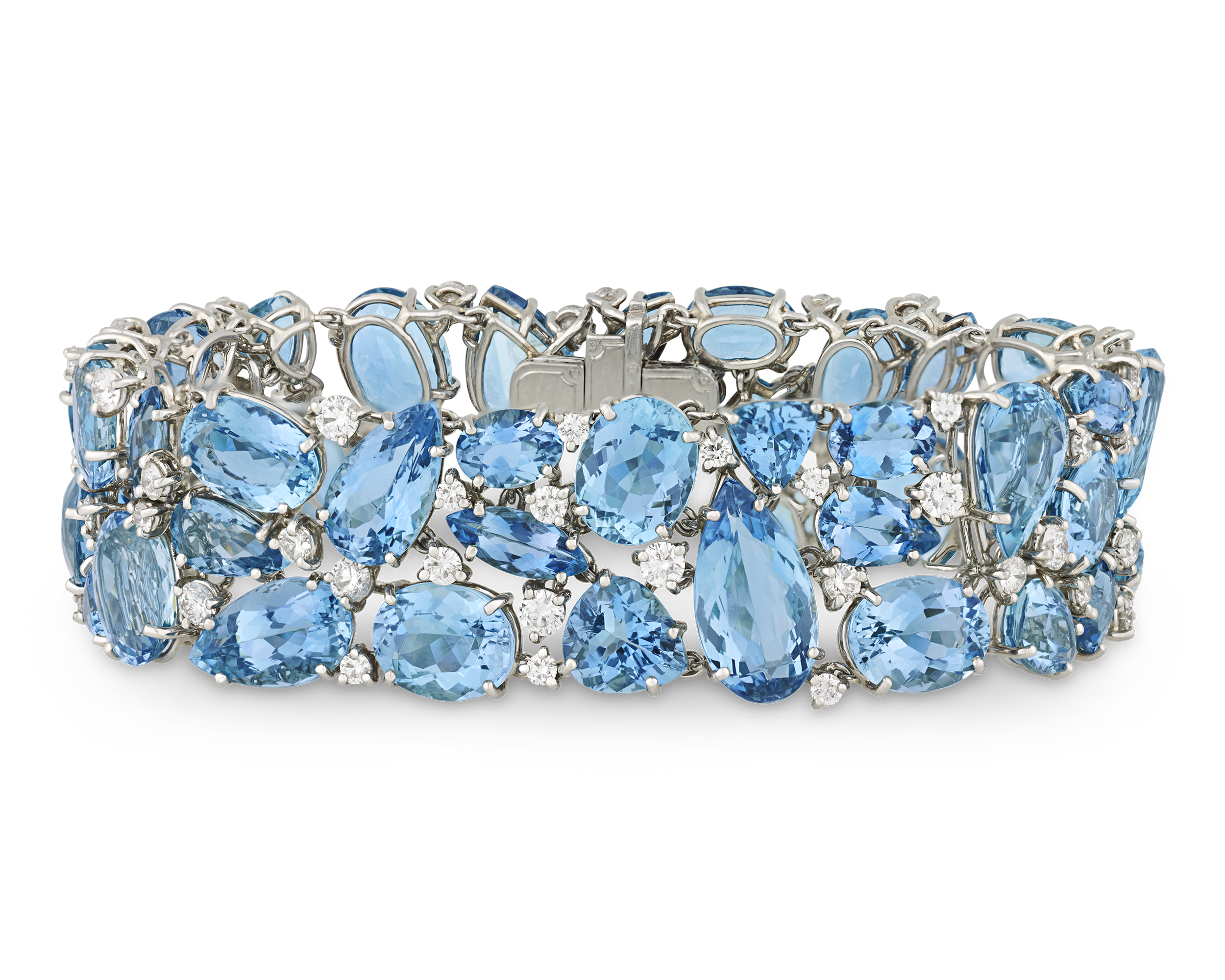 Oscar Heyman Aquamarine Bracelet, 81.86 Carats