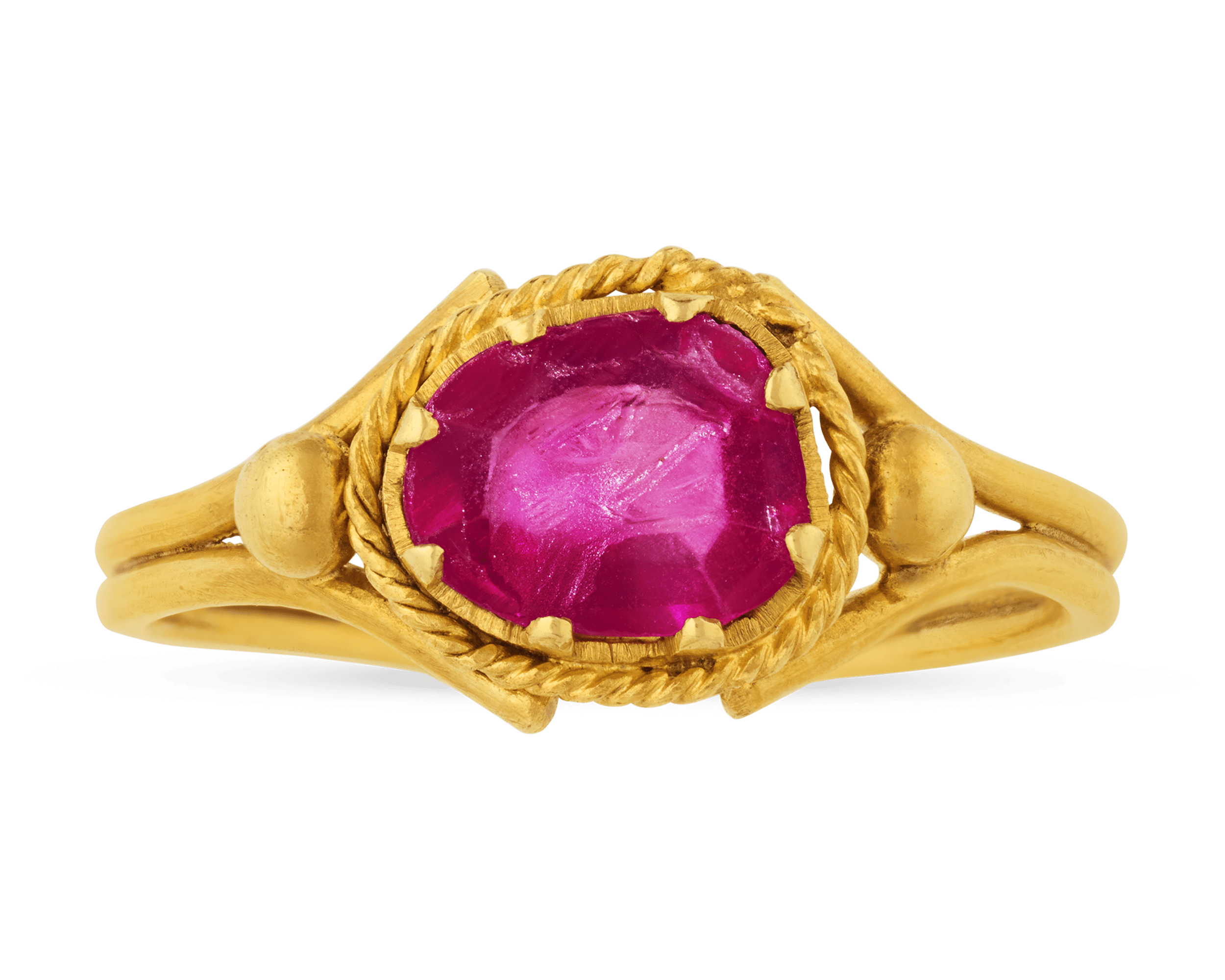 Burma Ruby Intaglio Ring