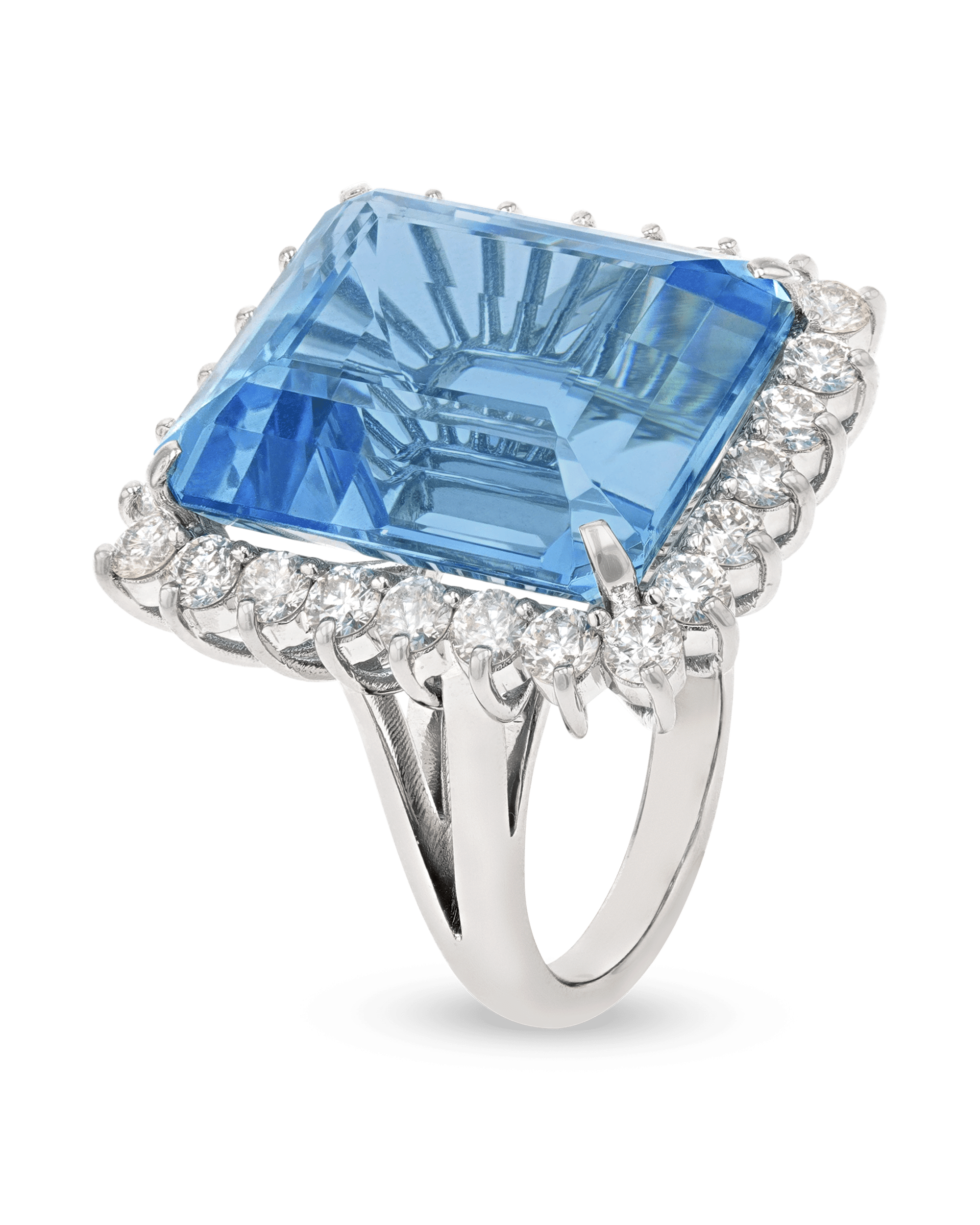 Emerald-Cut Aquamarine Ring, 34.00 Carats