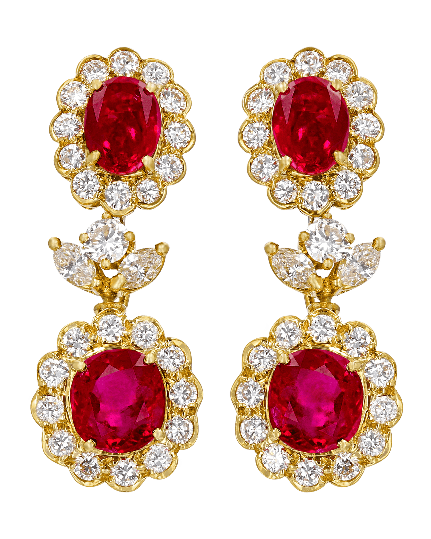 Burma Ruby Earrings, 7.87 Carats