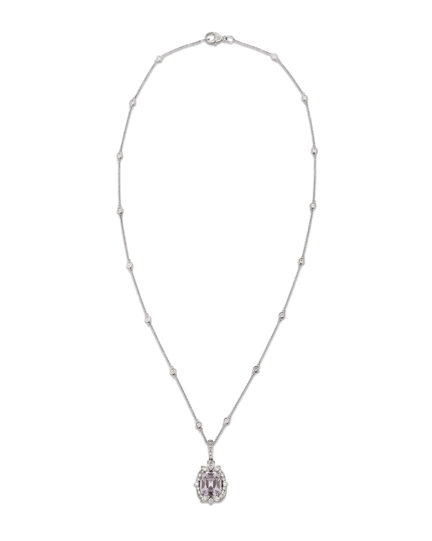 Lavender Spinel Pendant Necklace, 5.51 Carats