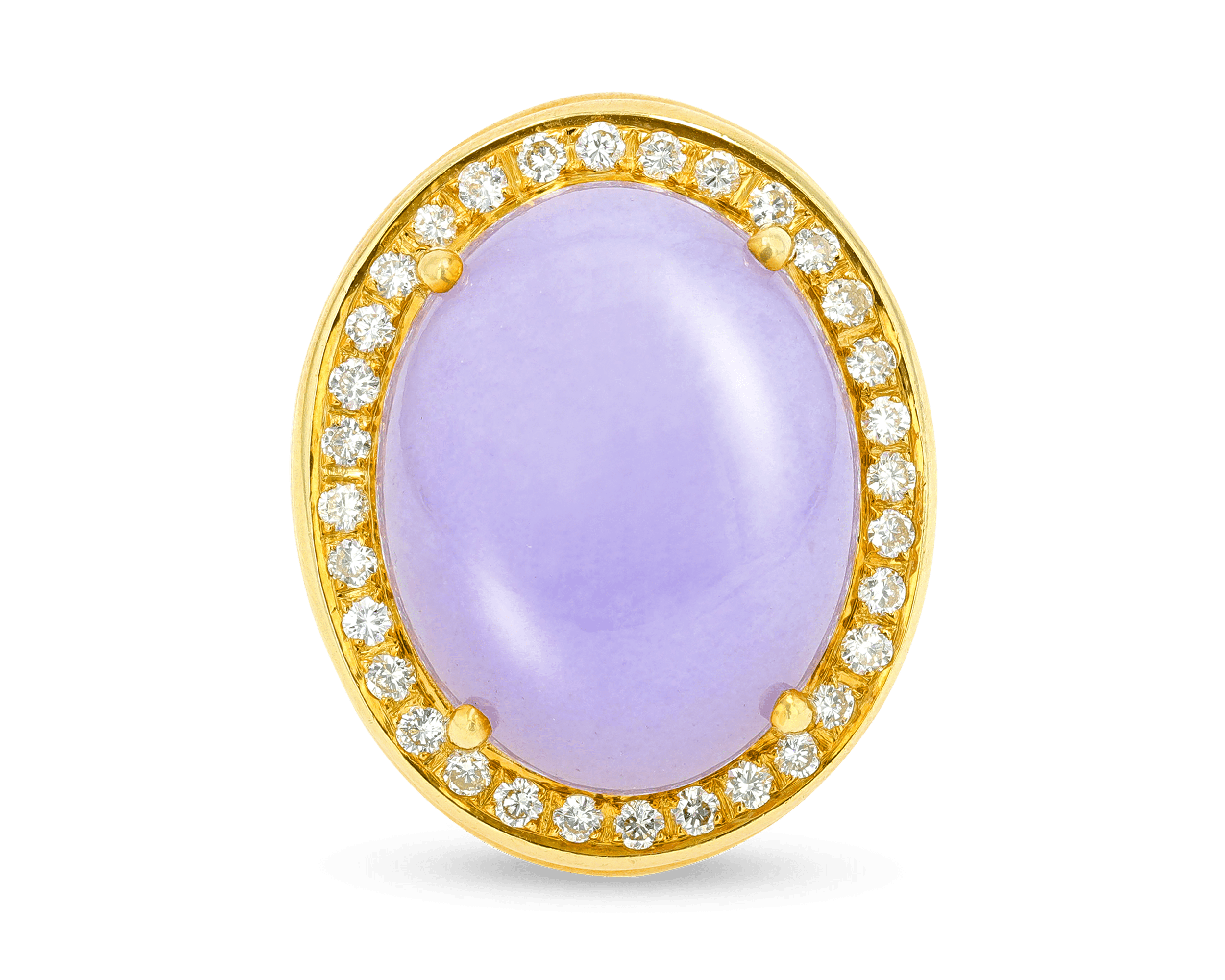 Lavender Jade and Diamond Ring