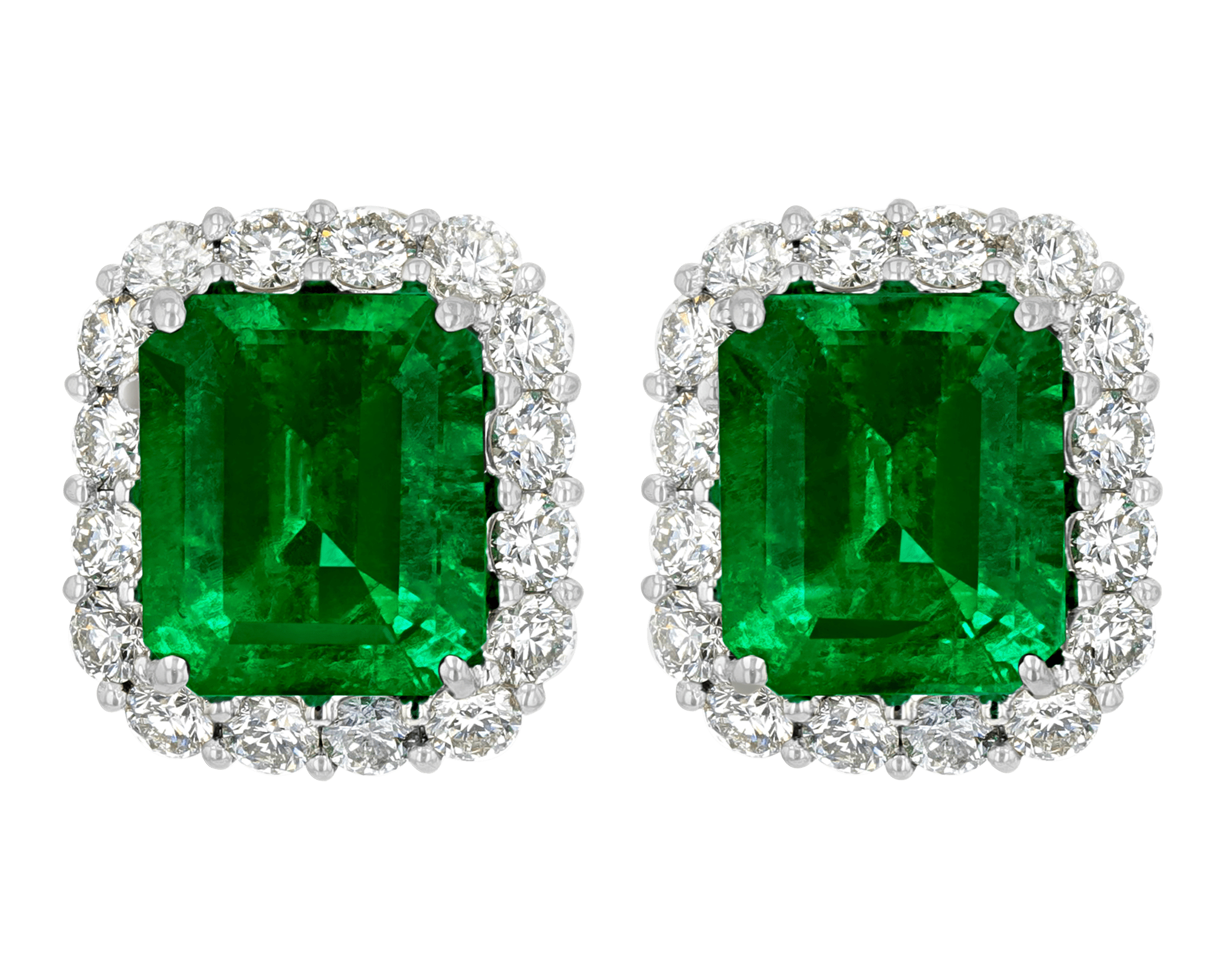 Colombian Emerald Earrings, 4.63 Carats