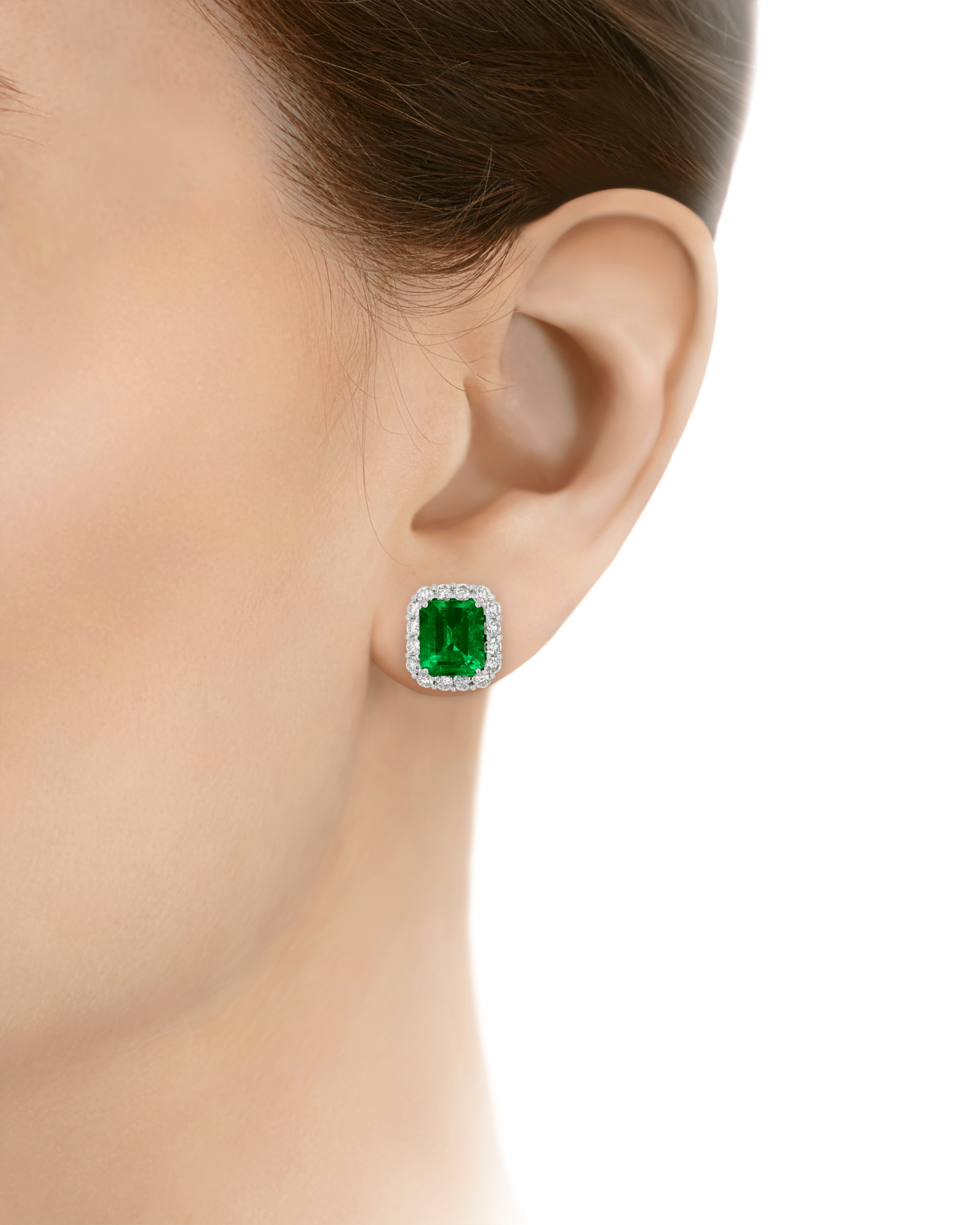 Colombian Emerald Earrings, 4.63 Carats