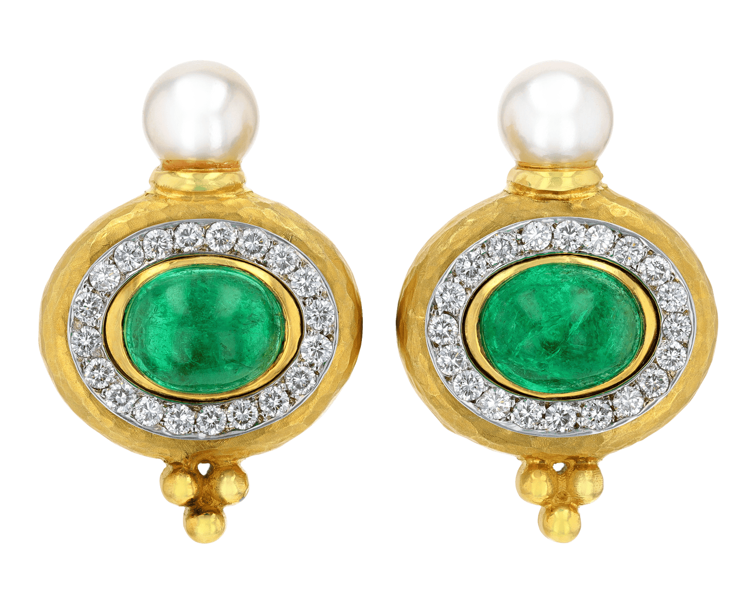 Emerald and Pearl Earrings