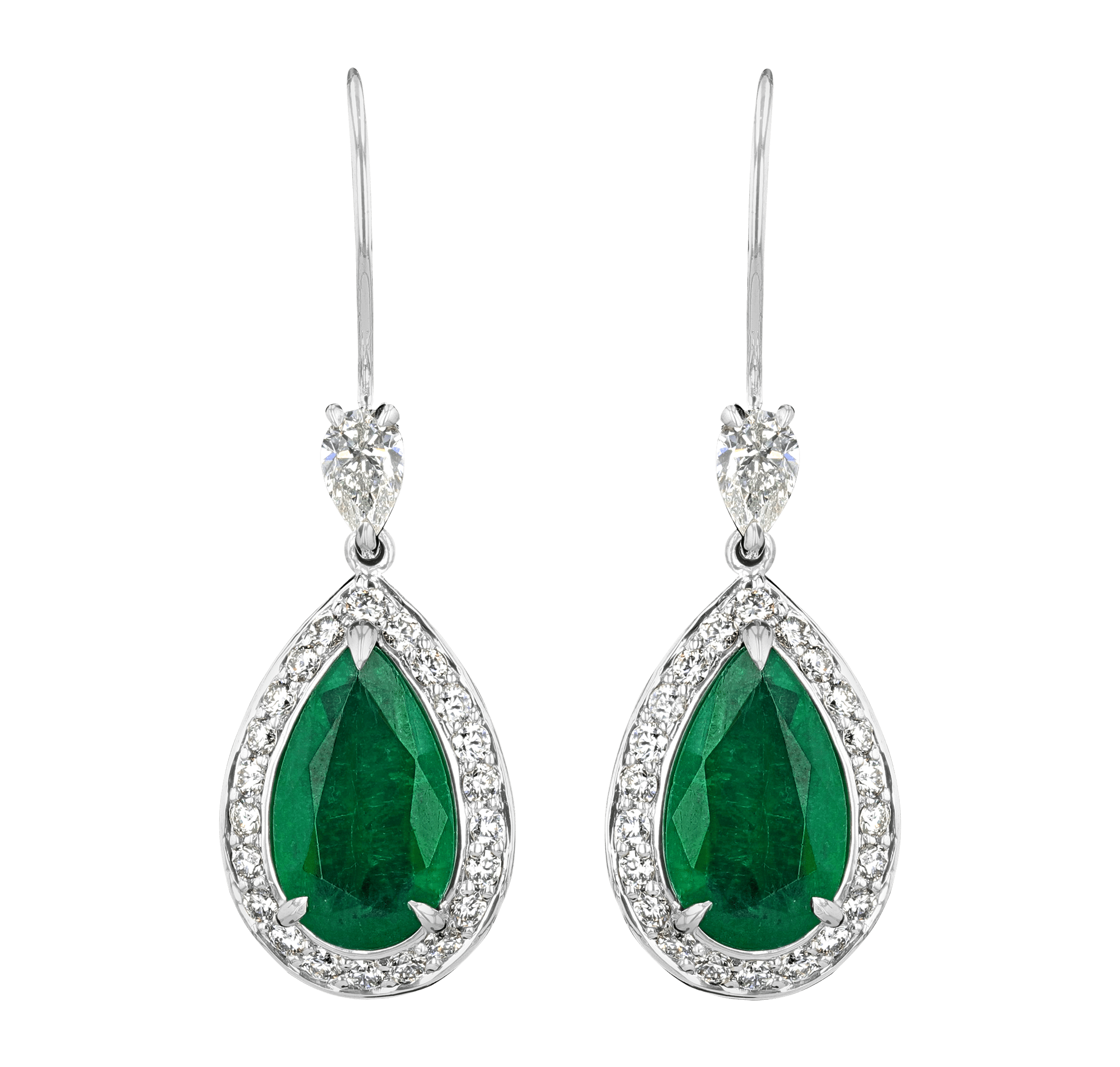 Emerald Earrings, 3.80 Carats