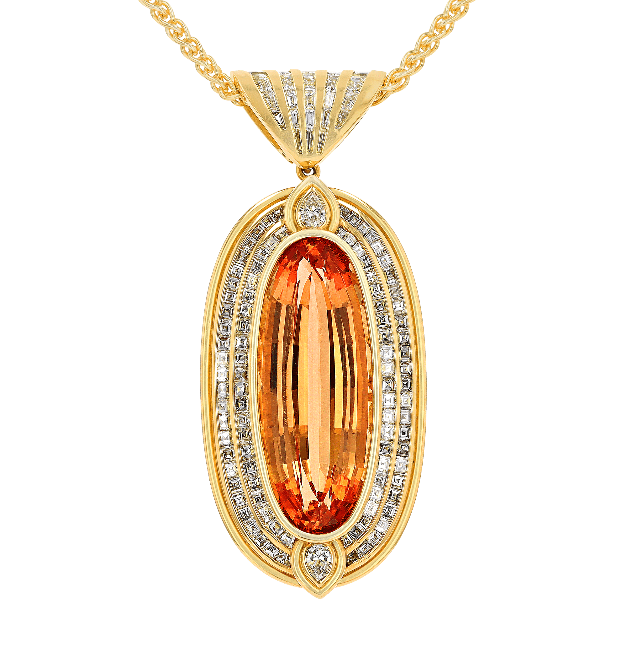 Oval Imperial Topaz Pendant, 42.00 Carats