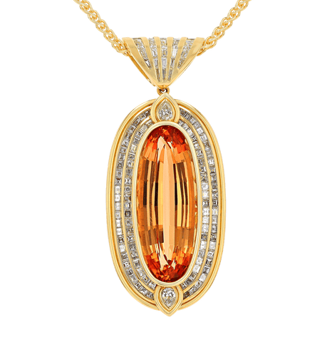 Oval Imperial Topaz Pendant, 42.00 Carats | M.S. Rau