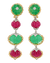 David Webb Emerald, Ruby and Diamond Earrings