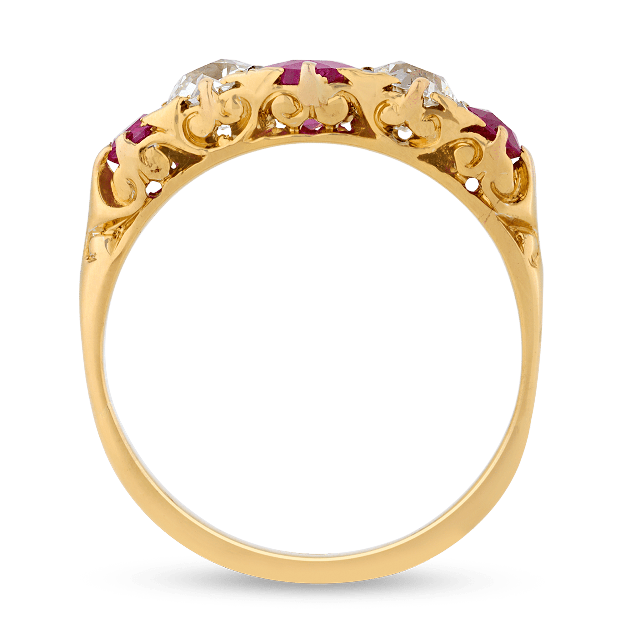Untreated Burma Ruby and Diamond Ring