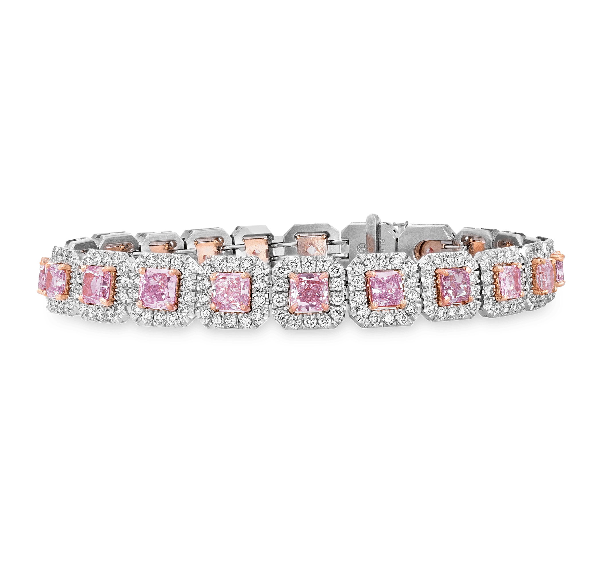 Natural Fancy Pink Diamond Bracelet, 6.47 carats